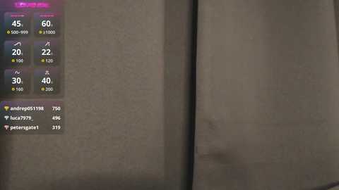 A digital screenshot from a gaming platform, showing two large, beige, textured surfaces and a chat window with usernames and messages. The chat displays various colors and emojis.