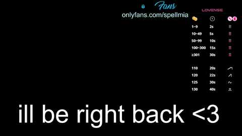 Video of a black screen with white text: \"all be right back <3\" and a list of OnlyFans URLs.